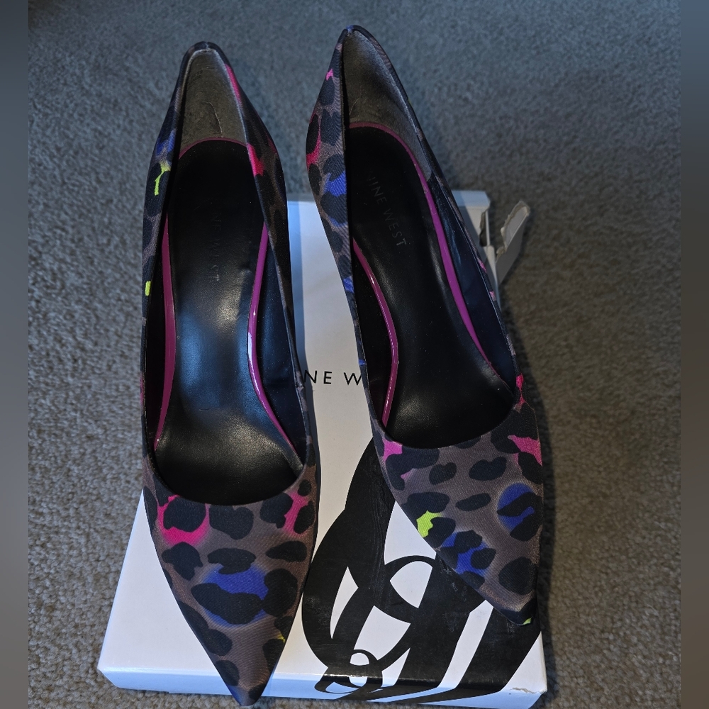 Nine West Multicolor Leopard Print Women's Heels 7M